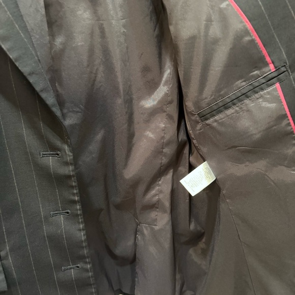 Banana Republic, navy blue pinstripe size 12 button-down women’s blazer - Picture 6 of 8